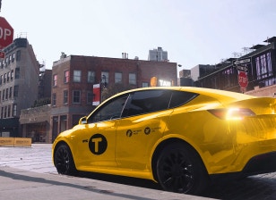 Yellow taxi side
